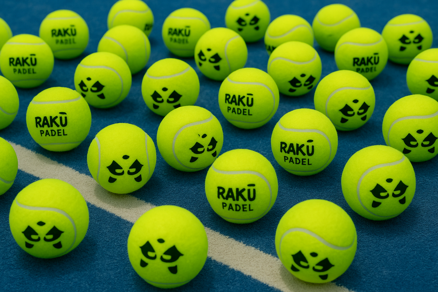 Raku Racoon Padel Pro-ballen 9 ballen in 1 pakket